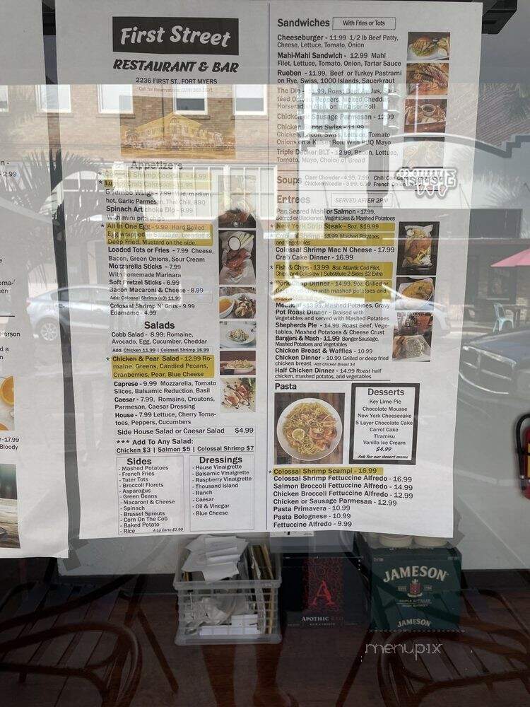 First Street Restaurant & Bar - Fort Myers, FL menu_pic