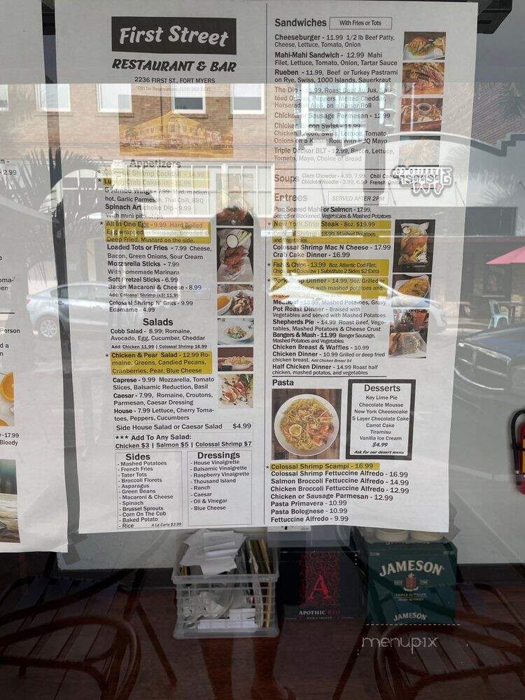 First Street Restaurant & Bar - Fort Myers, FL menu_pic