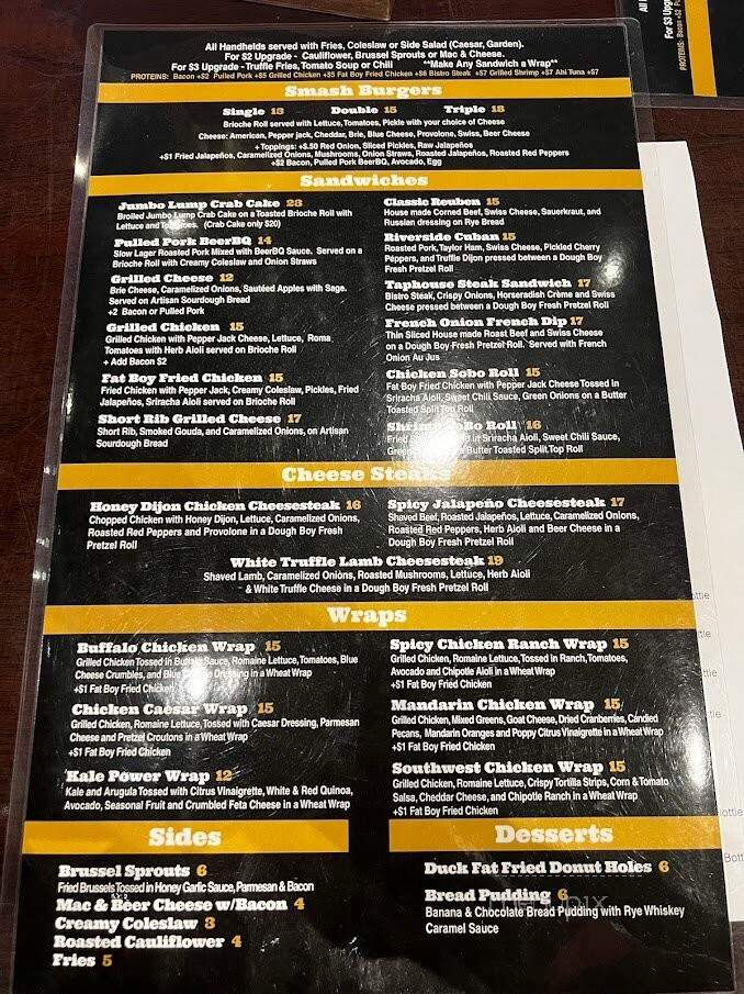 Riverside Taphouse - Baltimore, MD menu_pic