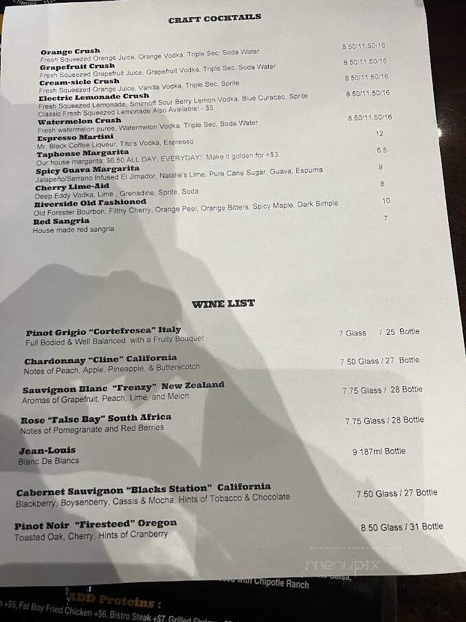 Riverside Taphouse - Baltimore, MD menu_pic