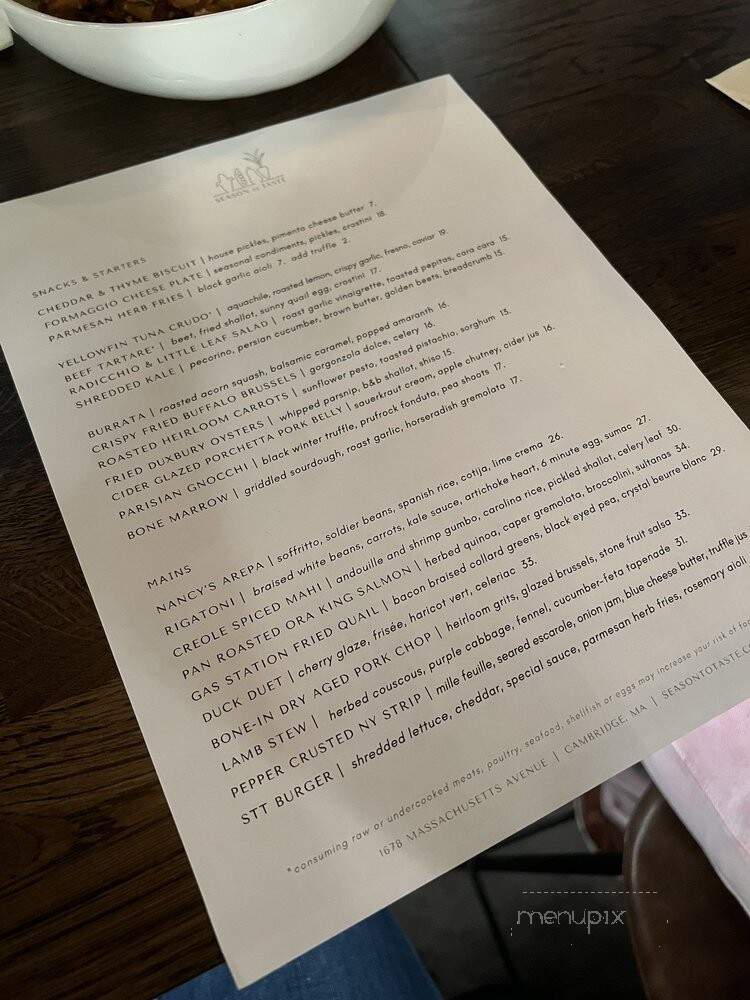 Season To Go - Cambridge, MA menu_pic