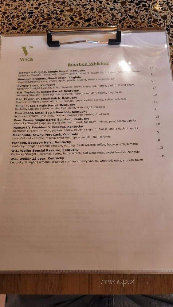 Vinca - Broomfield, CO menu_pic
