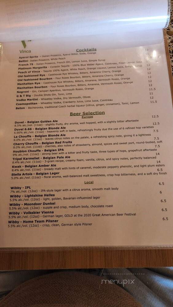 Vinca - Broomfield, CO menu_pic