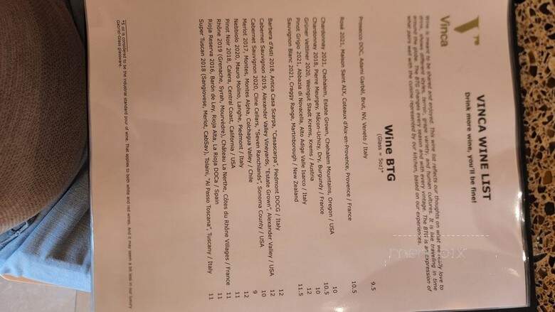 Vinca - Broomfield, CO menu_pic