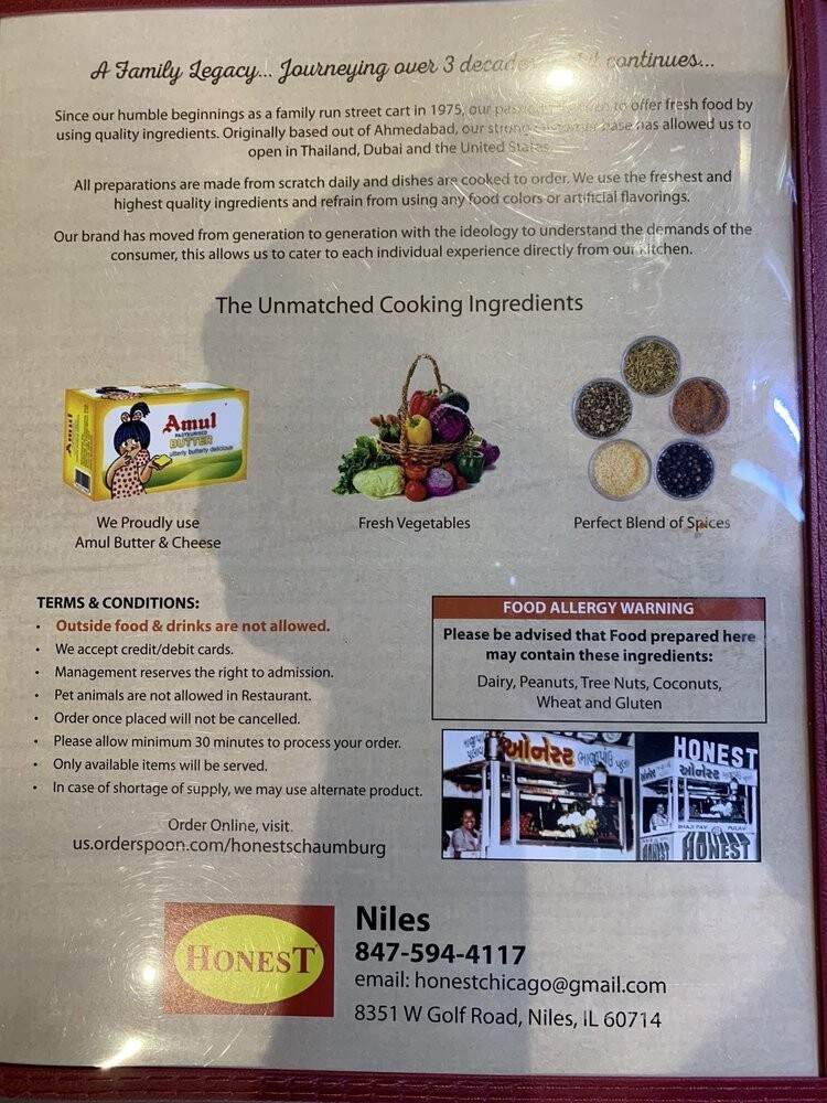 Honest Niles - Niles, IL menu_pic