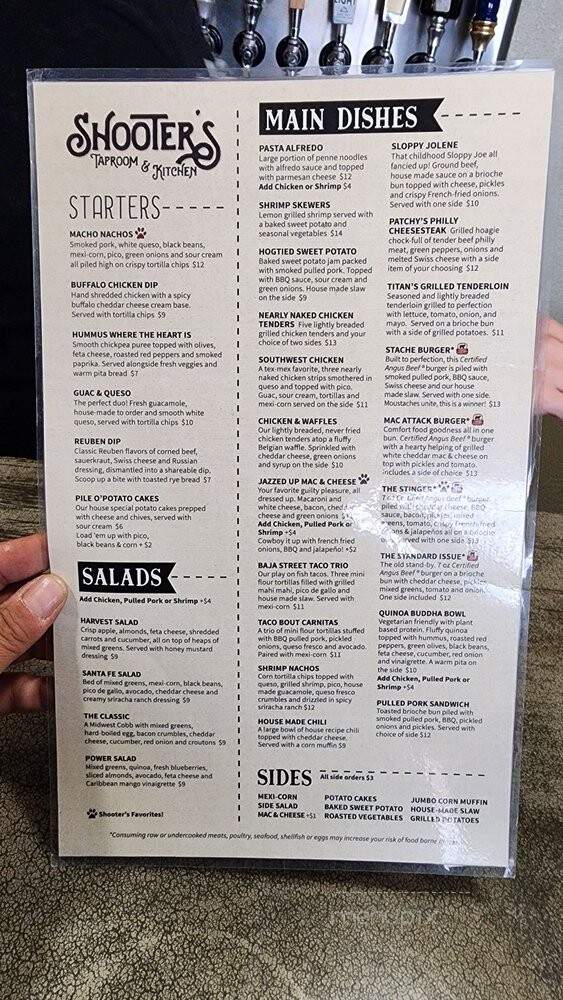 Shooter's Taproom & Kitchen - Chillicothe, MO menu_pic