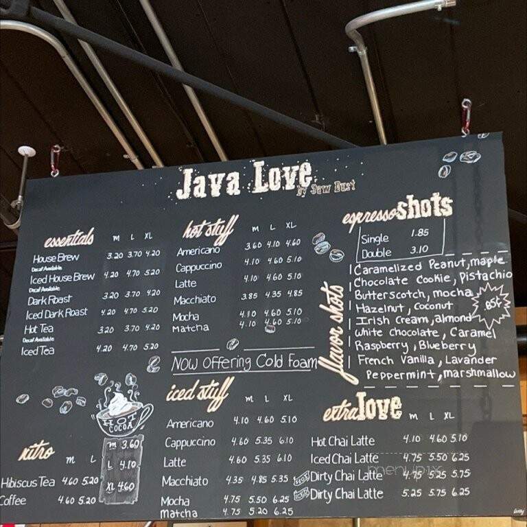 Sawdust Coffee and Dessert Bar - Sturbridge, MA menu_pic