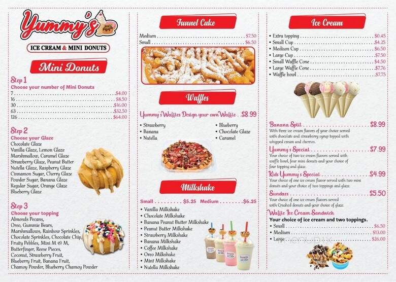 Yummy's Ice Cream & Mini Donuts - McAllen, TX menu_pic