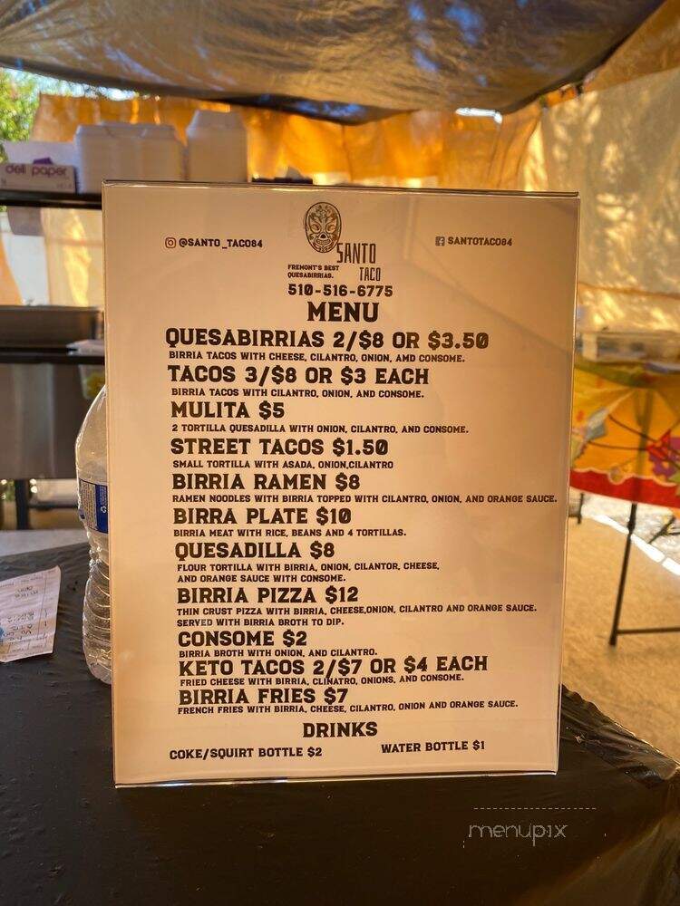 Santo Taco - Madera, CA menu_pic