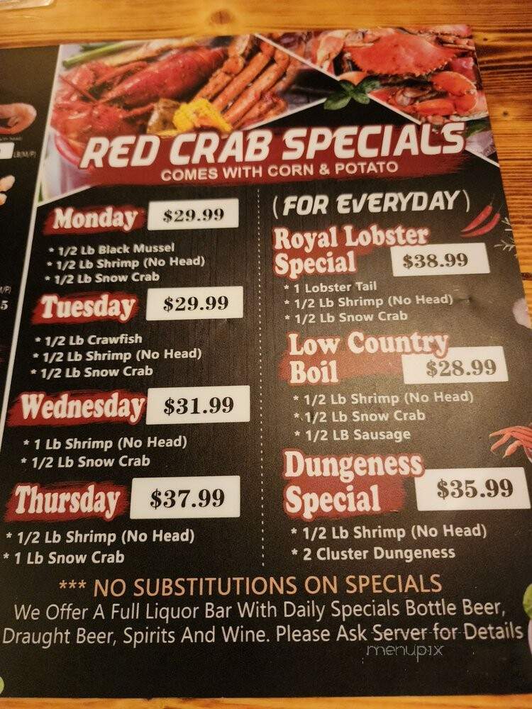 Red Crab - Jacksonville, FL menu_pic
