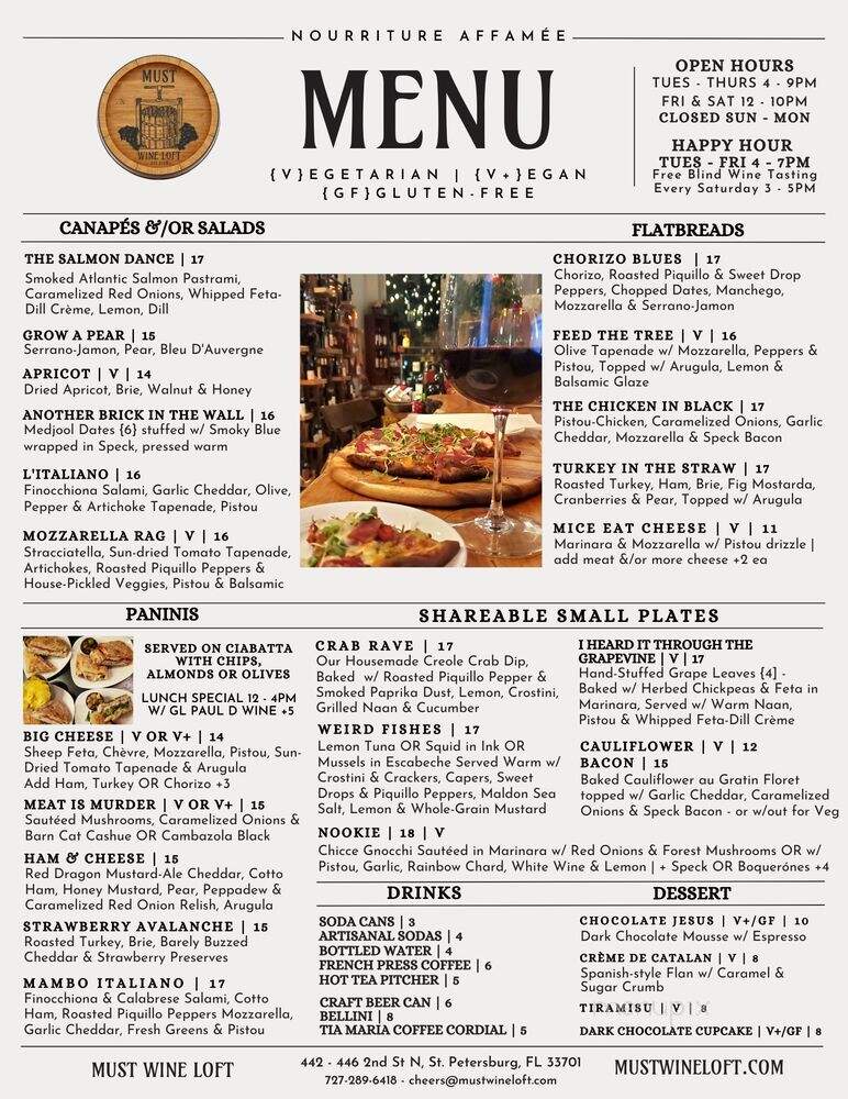 Must Wine Loft - St. Petersburg, FL menu_pic
