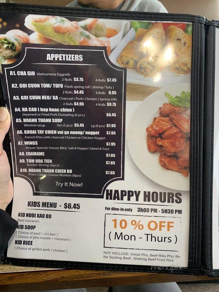 Pho Nhi - Houston, TX menu_pic
