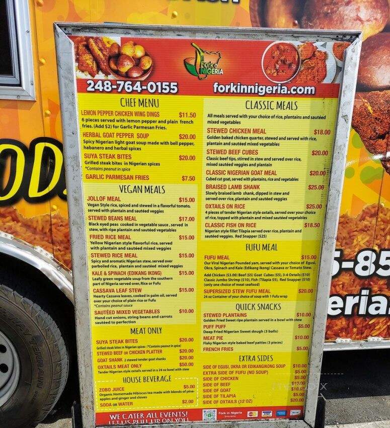 Fork in Nigeria - Detroit, MI menu_pic