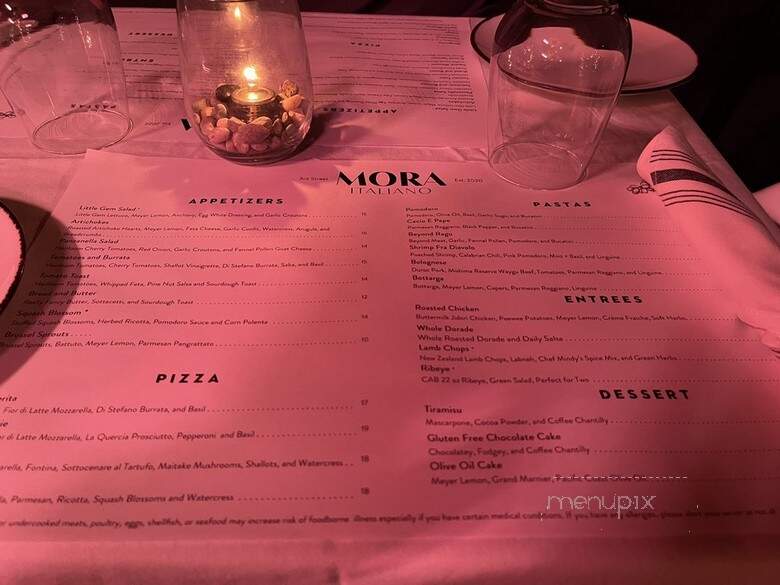 Mora Italiano - Los Angeles, CA menu_pic