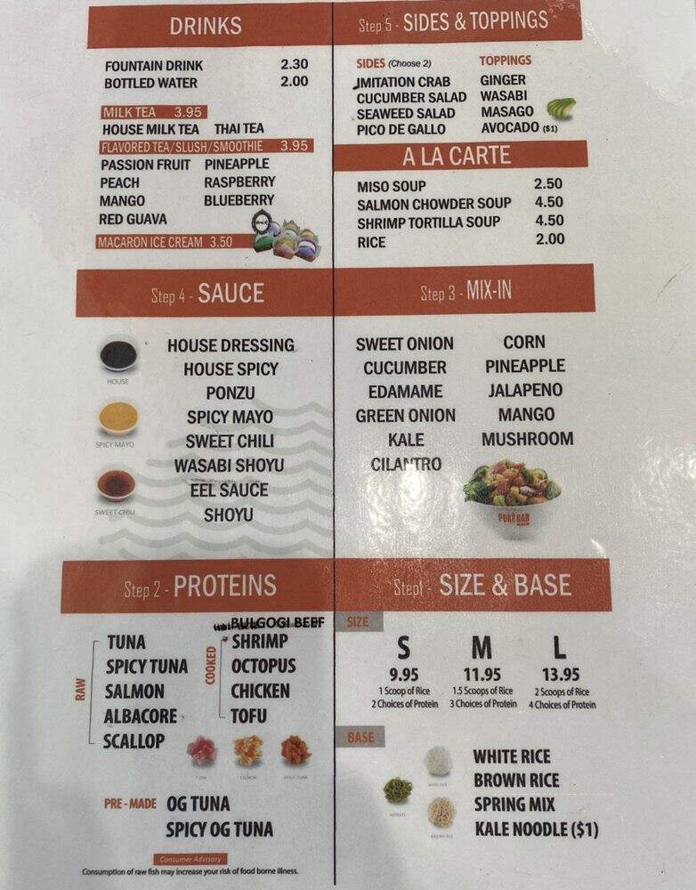 Poke Bar - El Paso, TX menu_pic