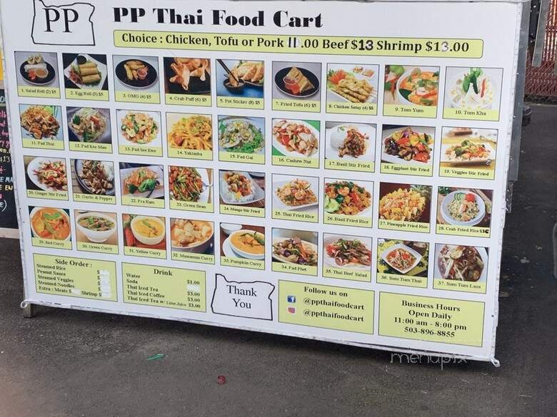 PP Thai Food Cart - Portland, OR menu_pic
