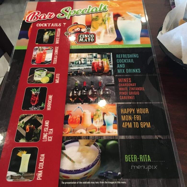 Cinco de Mayo - Houston, TX menu_pic