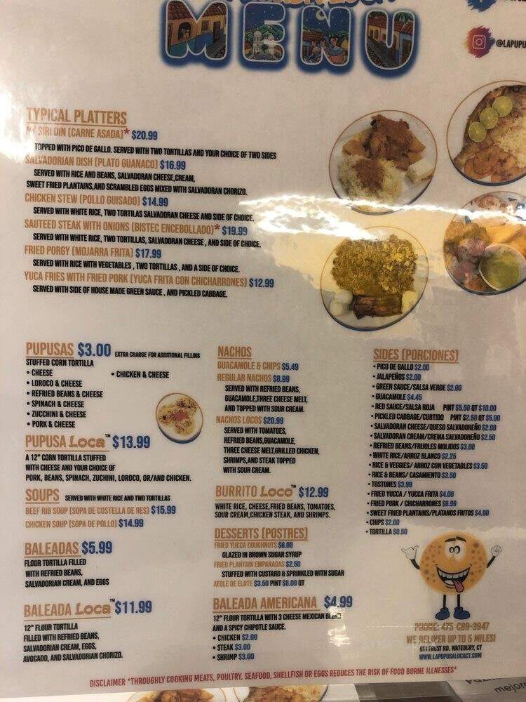 La Pupusa Loca - Waterbury, CT menu_pic