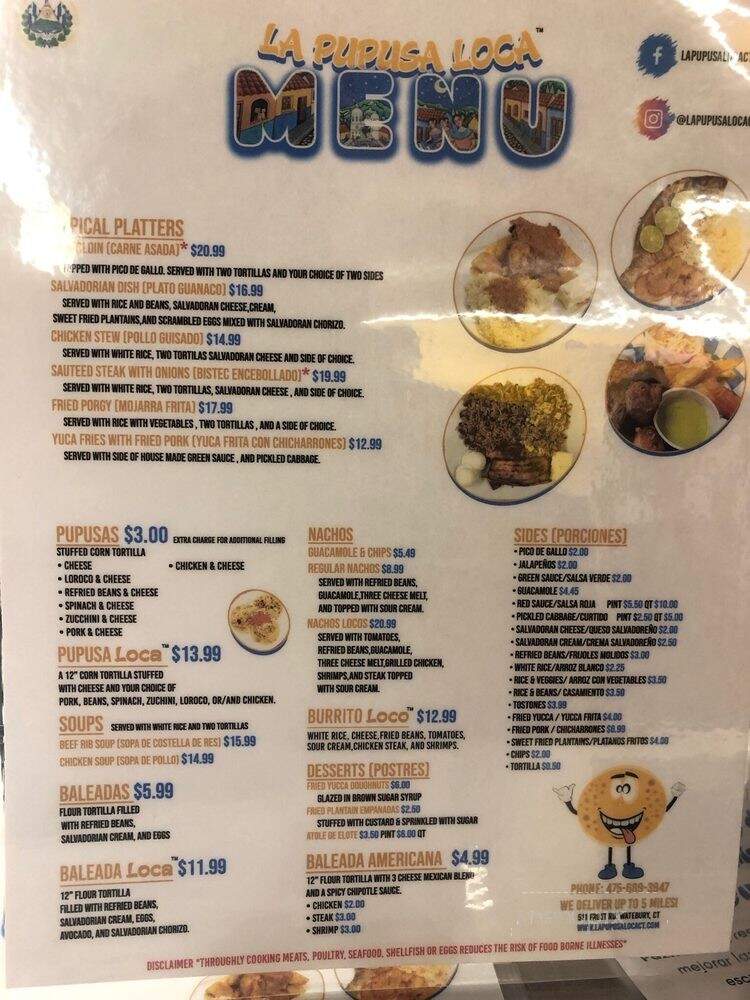 La Pupusa Loca - Waterbury, CT menu_pic
