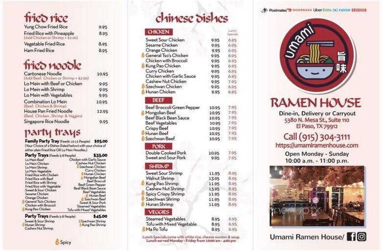 Umami Ramen House - El Paso, TX menu_pic