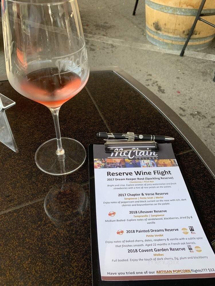 McClain Cellars - Buellton, CA menu_pic