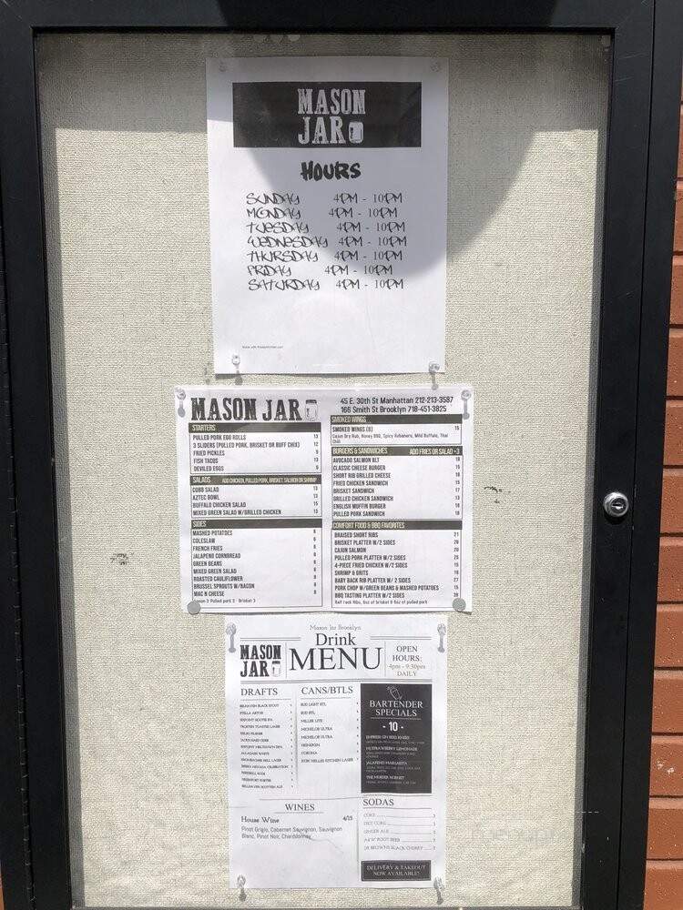 Mason Jar BK - Brooklyn, NY menu_pic