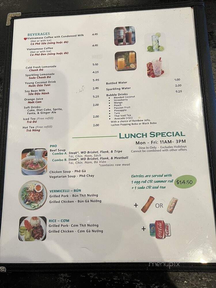 Pho Tu Ech - Falls Church, VA menu_pic