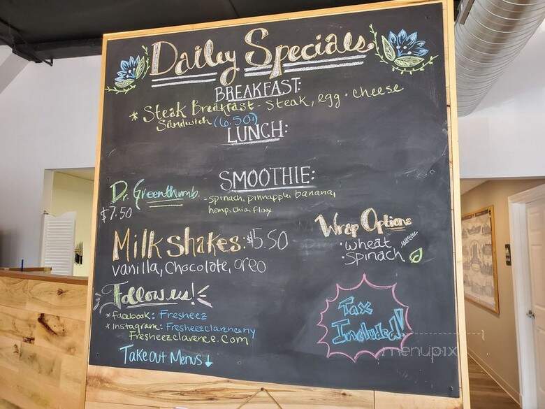 Fresheez - Clarence, NY menu_pic