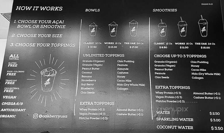Oakberry - Santa Barbara, CA menu_pic