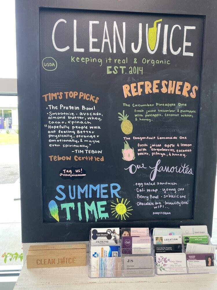 Clean Juice - Ponte Vedra, FL menu_pic
