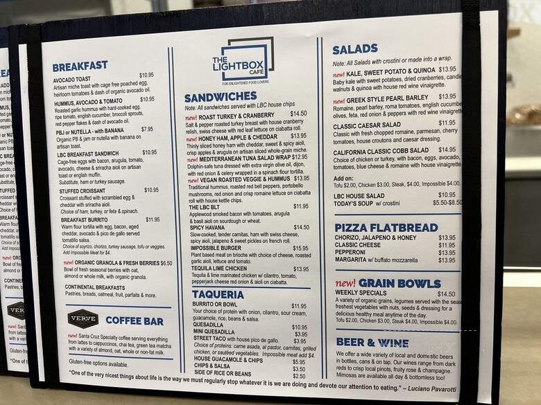 The Lightbox Cafe - San Francisco, CA menu_pic
