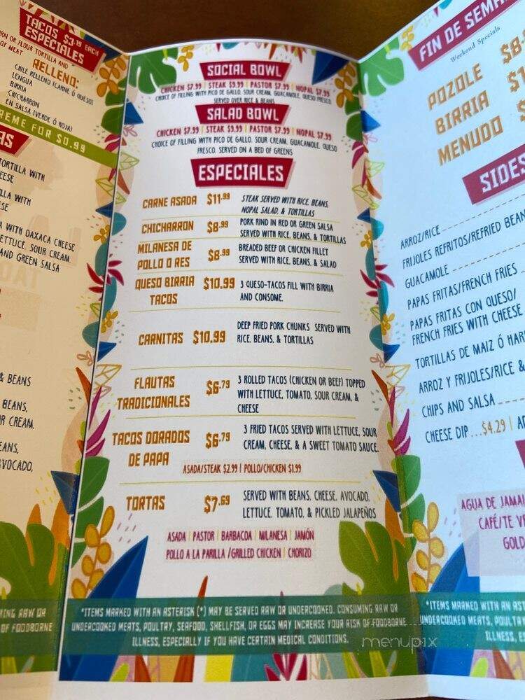 La Social Taqueria Fonda - Lawrenceville, GA menu_pic