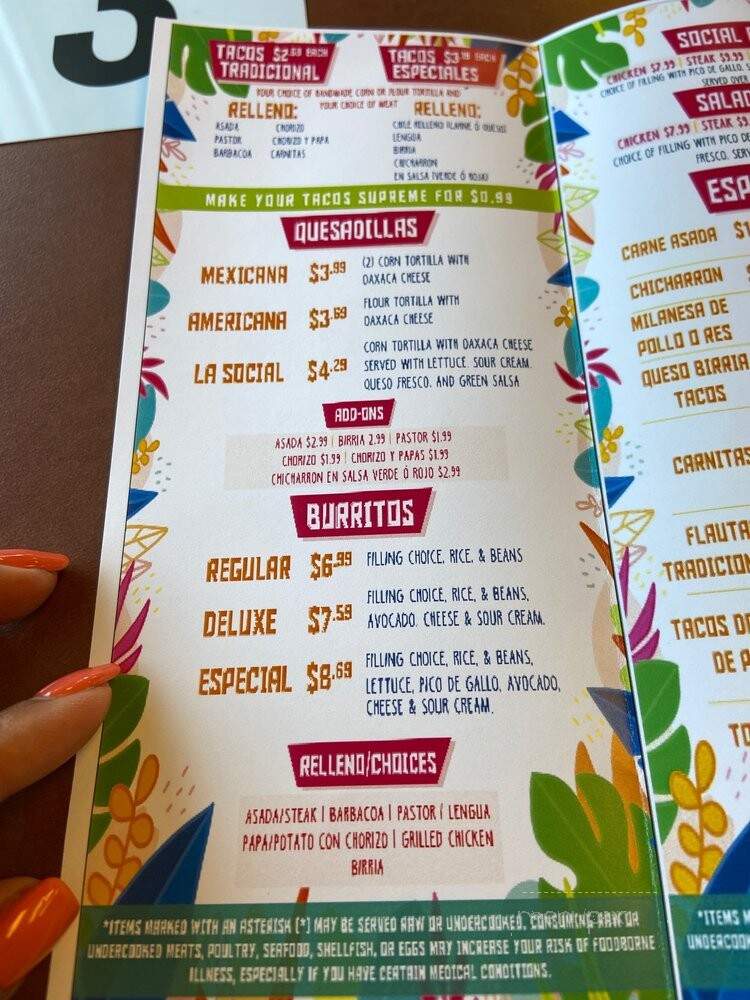 La Social Taqueria Fonda - Lawrenceville, GA menu_pic