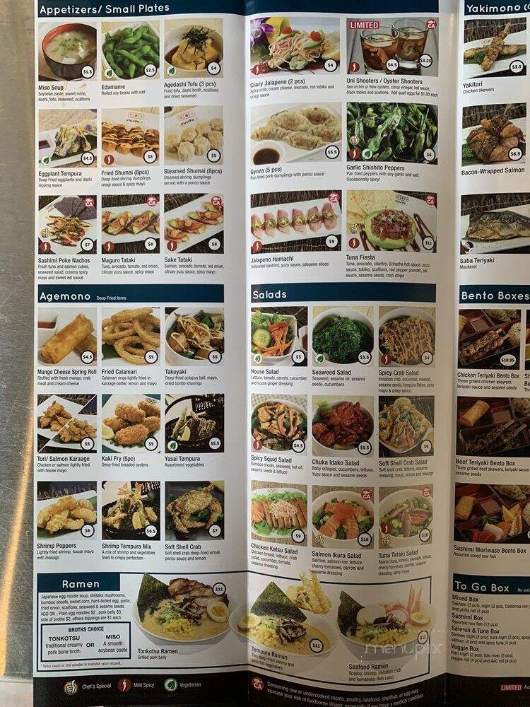 Sushi + Rotary Sushi Bar Bucktown - Chicago, IL menu_pic