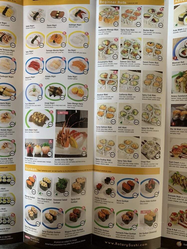 Sushi + Rotary Sushi Bar Bucktown - Chicago, IL menu_pic