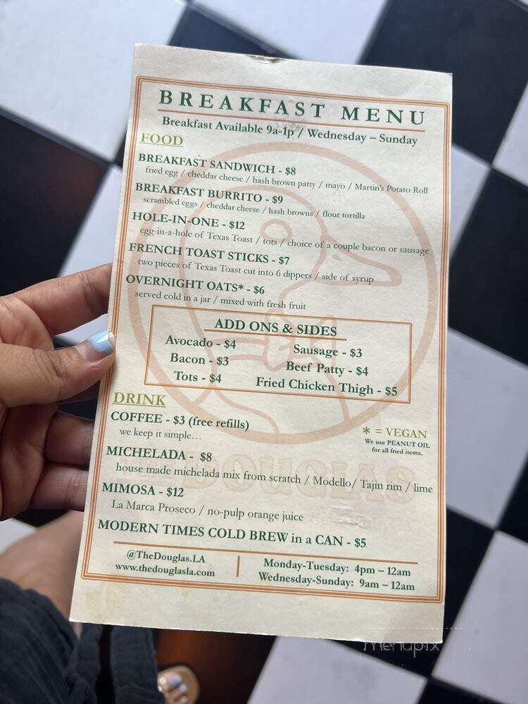 The Douglas - Los Angeles, CA menu_pic