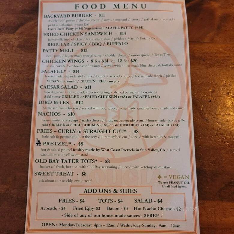 The Douglas - Los Angeles, CA menu_pic