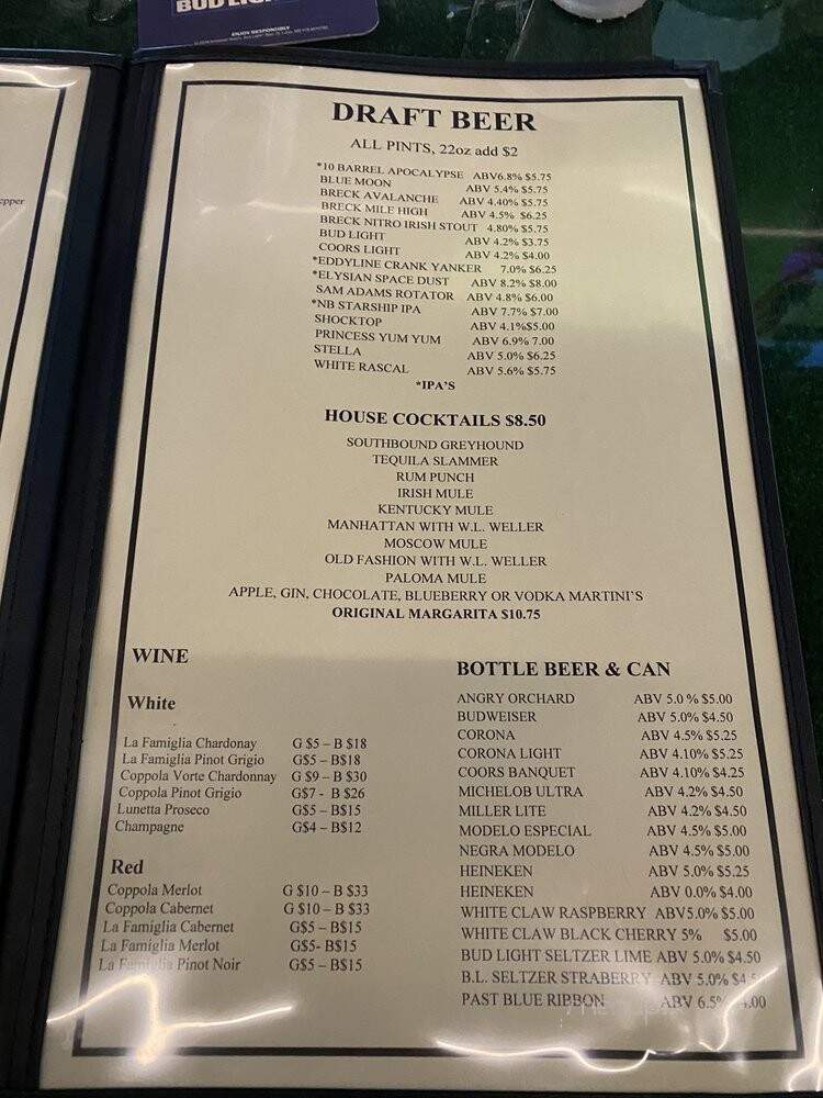 The Gym Tavern - Parker, CO menu_pic