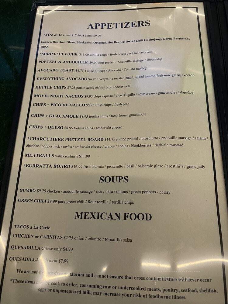 The Gym Tavern - Parker, CO menu_pic