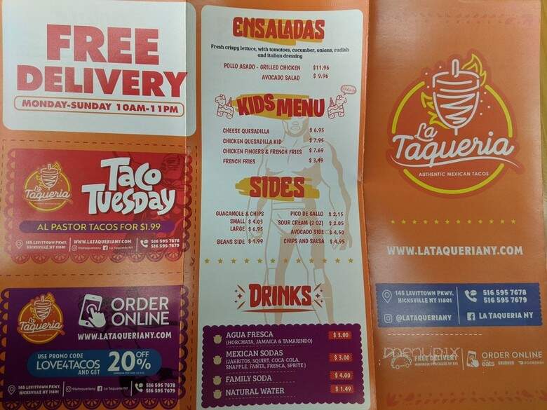 La Taqueria - Hicksville, NY menu_pic