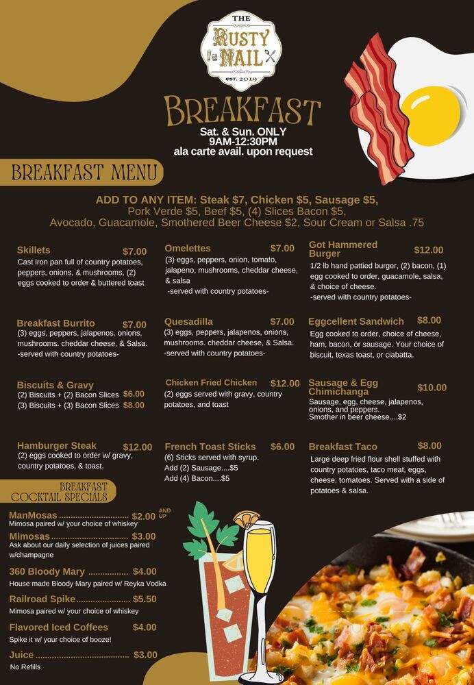 The Rusty Nail - Wichita, KS menu_pic