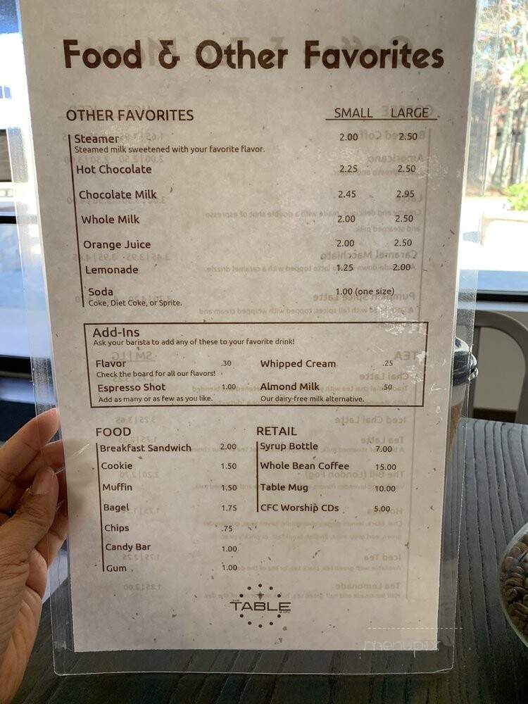 The Table - Jacksonville, FL menu_pic