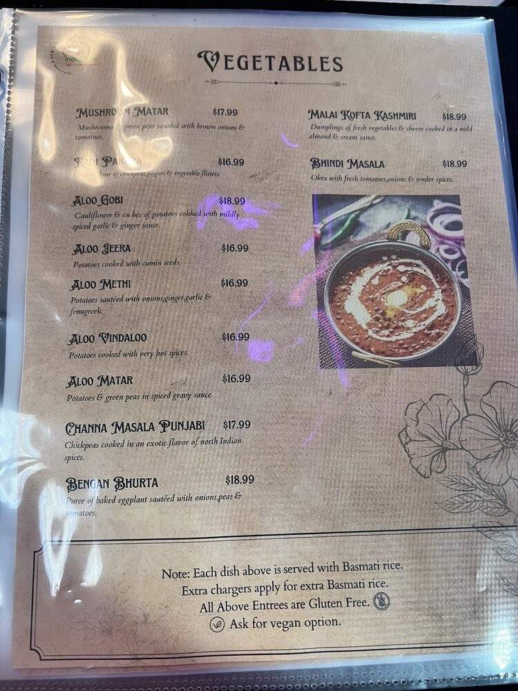 Indian Bistro - Kent, WA menu_pic