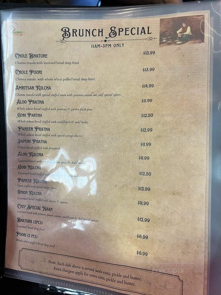 Indian Bistro - Kent, WA menu_pic