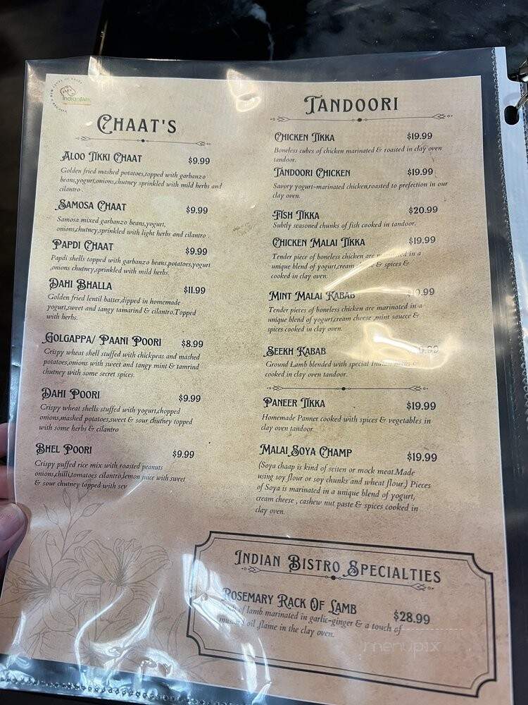 Indian Bistro - Kent, WA menu_pic