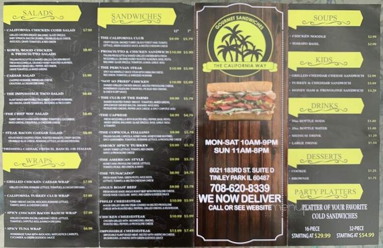 The California Way - Tinley Park, IL menu_pic
