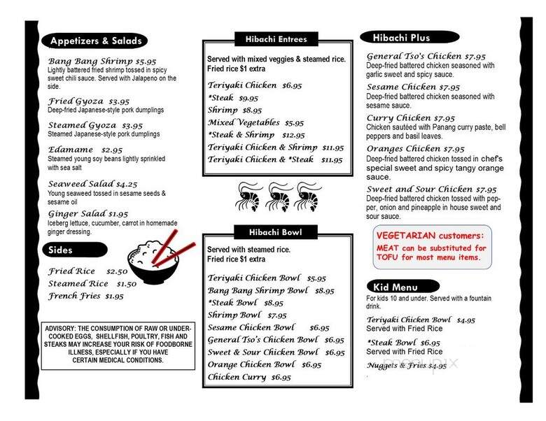 Oki Hibachi Plus - Dalton, GA menu_pic