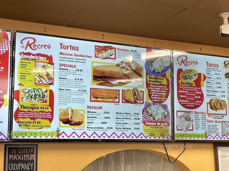 El Recreo - Renton, WA menu_pic