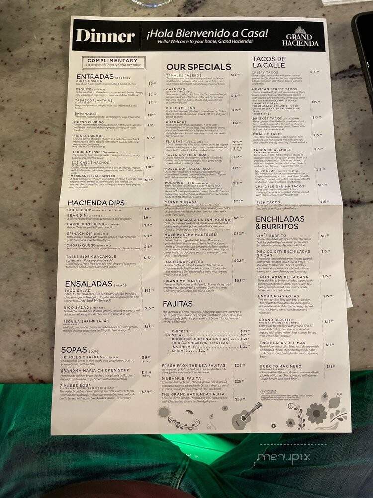 Grand Hacienda - St. Petersburg, FL menu_pic