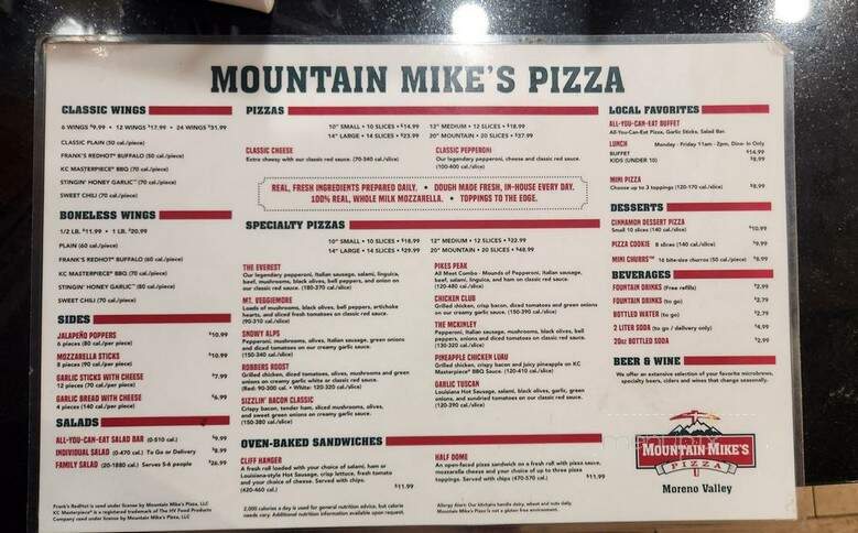 Mountain Mike's Pizza - Perris, CA menu_pic
